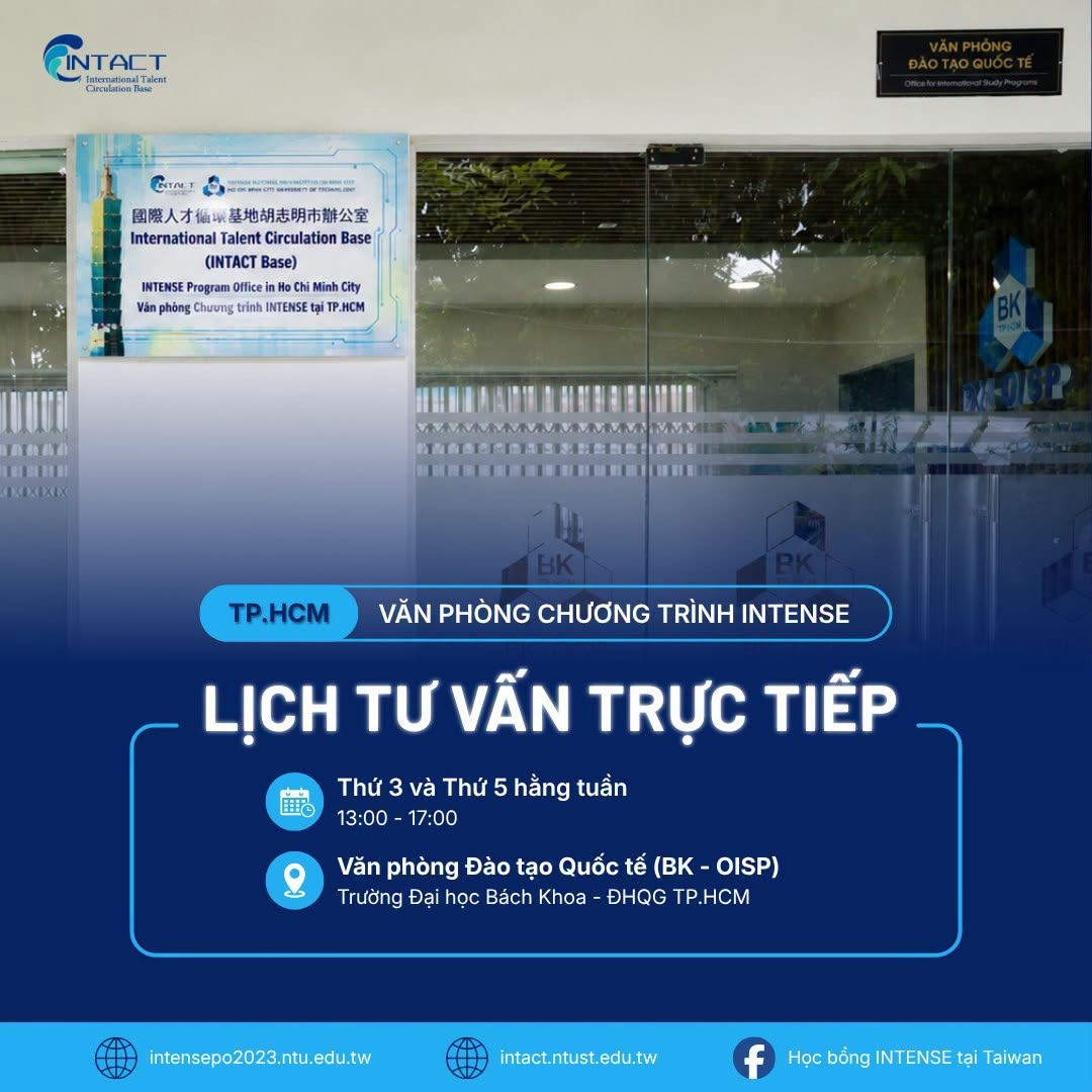 📢IN-PERSON CONSULTATION SCHEDULE AT THE INTENSE REPRESENTATIVE OFFICE IN HO CHI MINH CITY